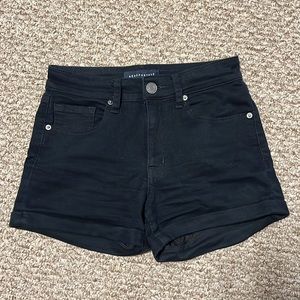Black Denim Jean Shorts Aeropostale High Rise Midi